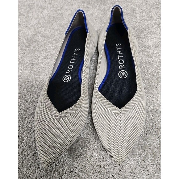 Rothy's The Point Dove Gray Knit Ballet Flats Women's Size US 9 - Picture 1 of 7